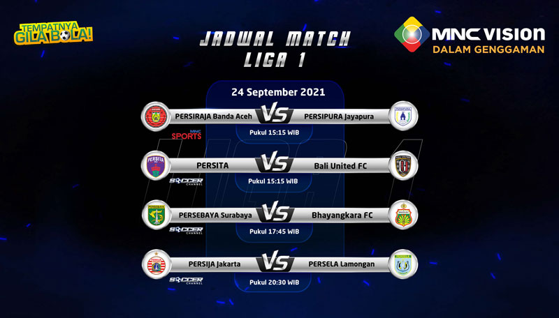 Jadwal Pertandingan BRI Liga 1, 24 September 2021