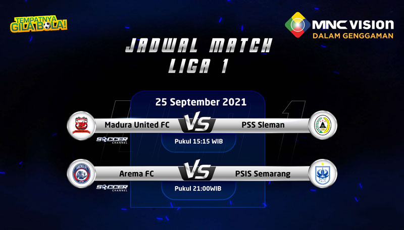 Jadwal Pertandingan BRI Liga 1, 25 September 2021