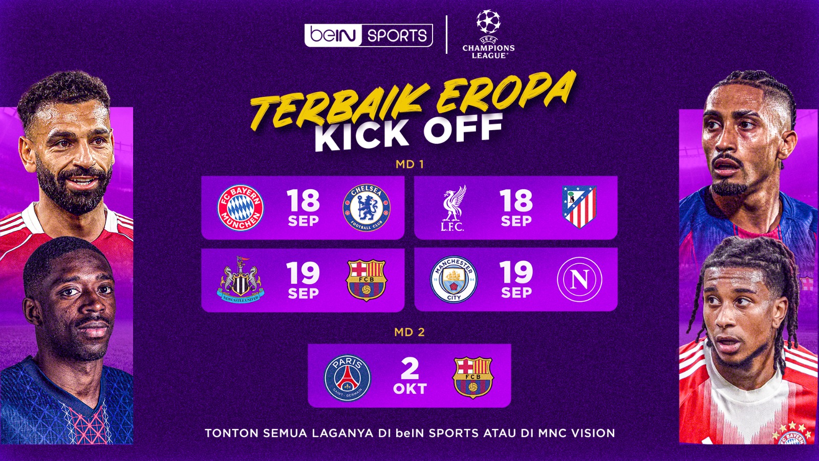 Champion League Super Big Match: Jadwal Pertandingan Klub Papan Atas