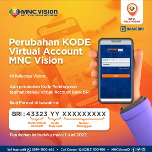 Perubahan KODE Virtual Account Bank BRI
